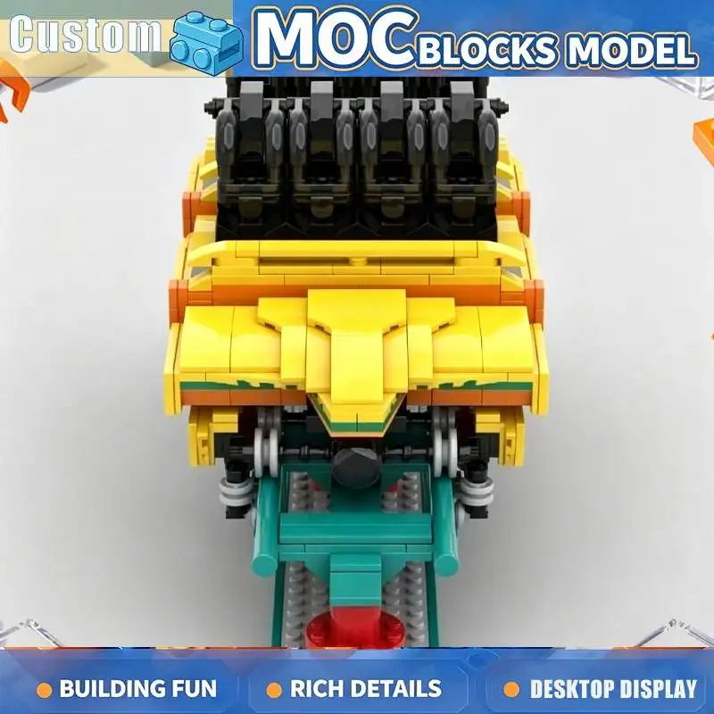 1312PCS MOC Rollercoaster Thrill Ride Park Model Custom Puzzle Building Blocks Modify DIY Assembly Amusement Toy Christmas Gift