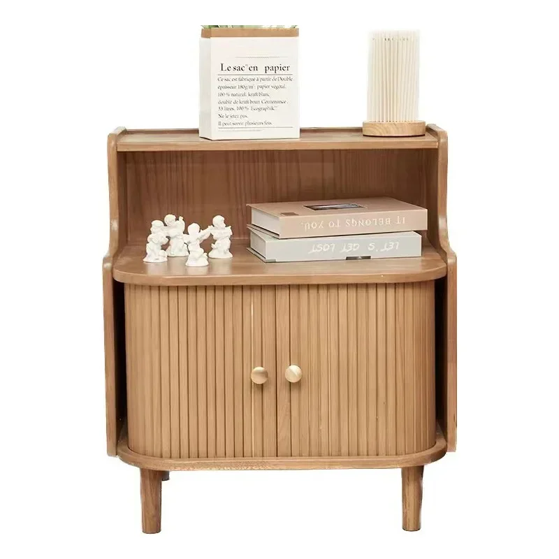 

Japanese-style solid wood rattan storage cabinet, multi-functional household hand-pulled cabinet