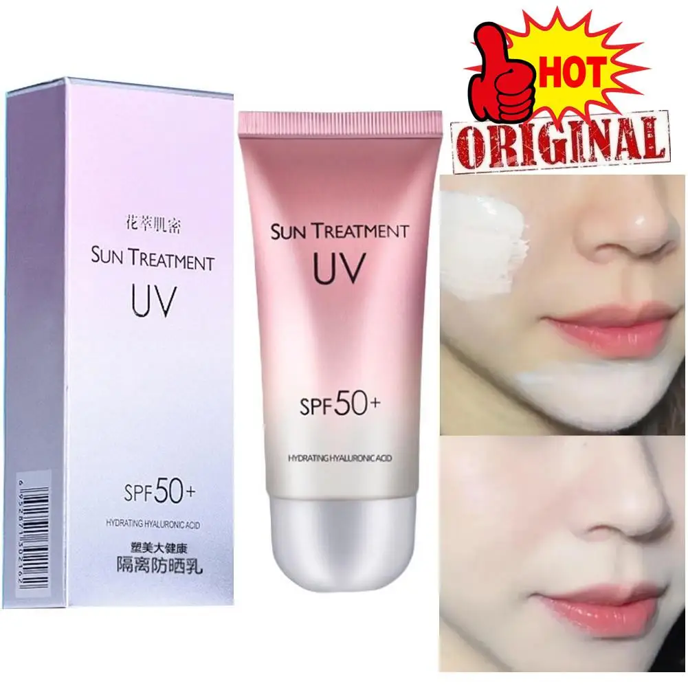 SPF50+ Whitening Sunscreen Waterproof Facial Body Sun Cream Anti Sun Protect Skin Black Double Skin Care 60ml Cream