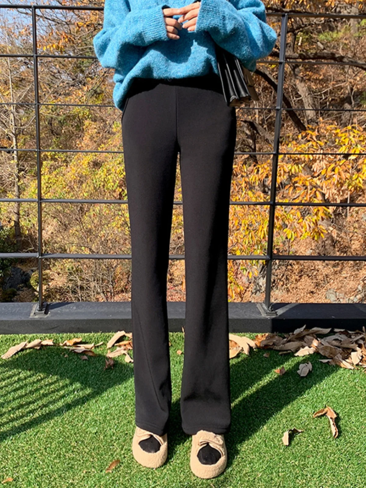 

2025 New Women's High Waist Straight Leg Fce Lined Slim Fit Wide Leg Pants Casual Trousers Thi Banana Pants