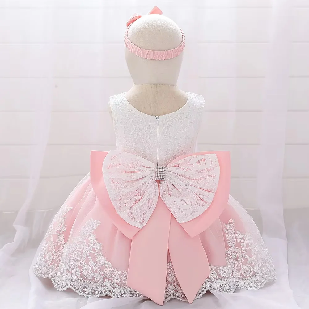 Baby Girl Christmas Dress Birthday Party Princess Dresses Cute New Kids Evening Costume  Wedding Dresses With Bow