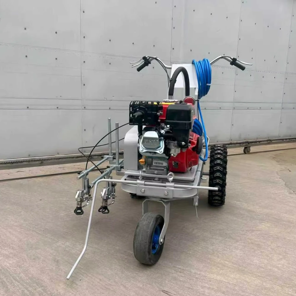 Wheeled Gas Cold Paint Road Line Marker Spraying Machine Hand Push Road Marking Striper For Road Construction Parking Lot