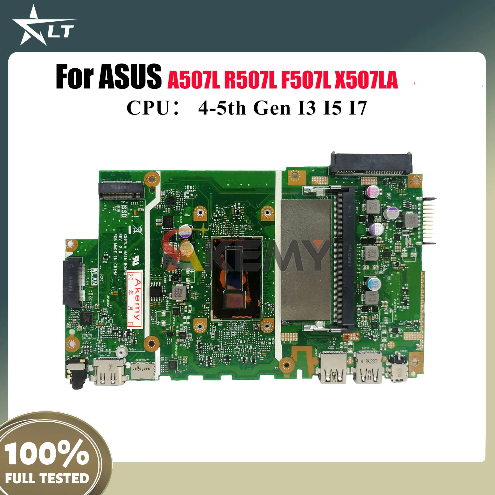 

X507LA Материнская плата для ноутбука ASUS VivoBook F507L X507L A507L R507L X507LA Материнская плата для ноутбука с процессором I3 I5 I7 в порядке быстрая доставка