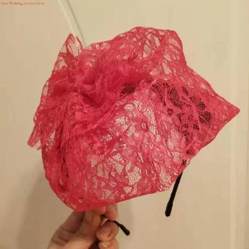 G92D Fascinators Hats 20s 50s Hat Pillbox Hat Cocktail Tea Party Headwear Elegant Lace Mesh Headband for Girls and Women