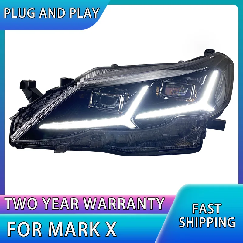 For Toyota Mark X Headlights 2010-2013 Reiz LED Headlight LED DRL Animation Bi Xenon Head Lamp Auto Accessories