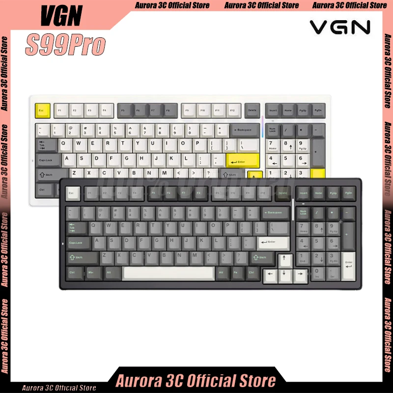 

VGN S99Pro Mechanical Keyboard 99Keys Bluetooth Keyboards Aluminum 3Mode Gasket Customized Hot Swap Wireless For Gamer Gifts