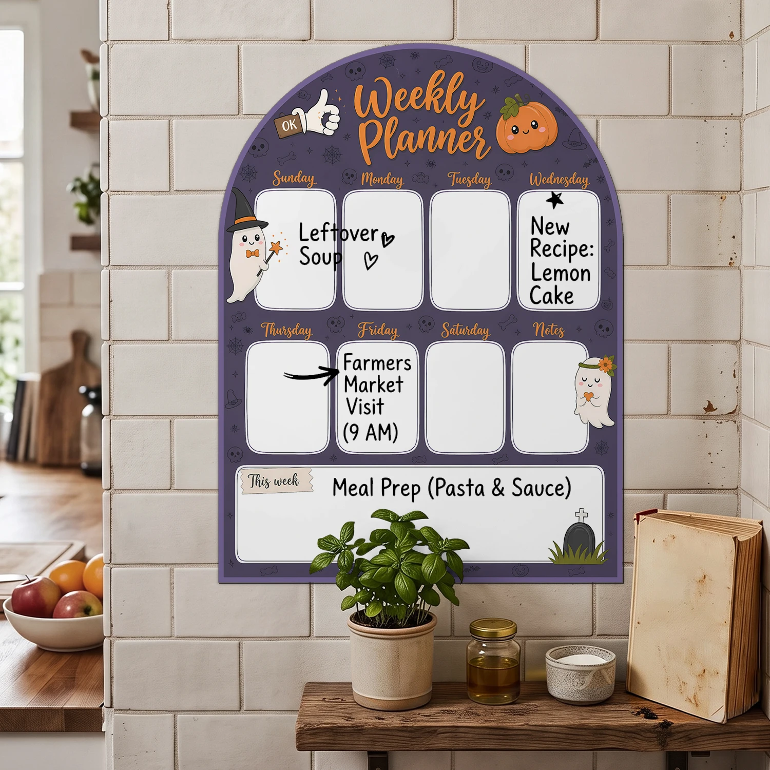 Self‑Adhesive Weekly Dry Erase Schedule Sticker 30×40cm Foam Plan Board for Wall Glass Fridge Office Household Planning