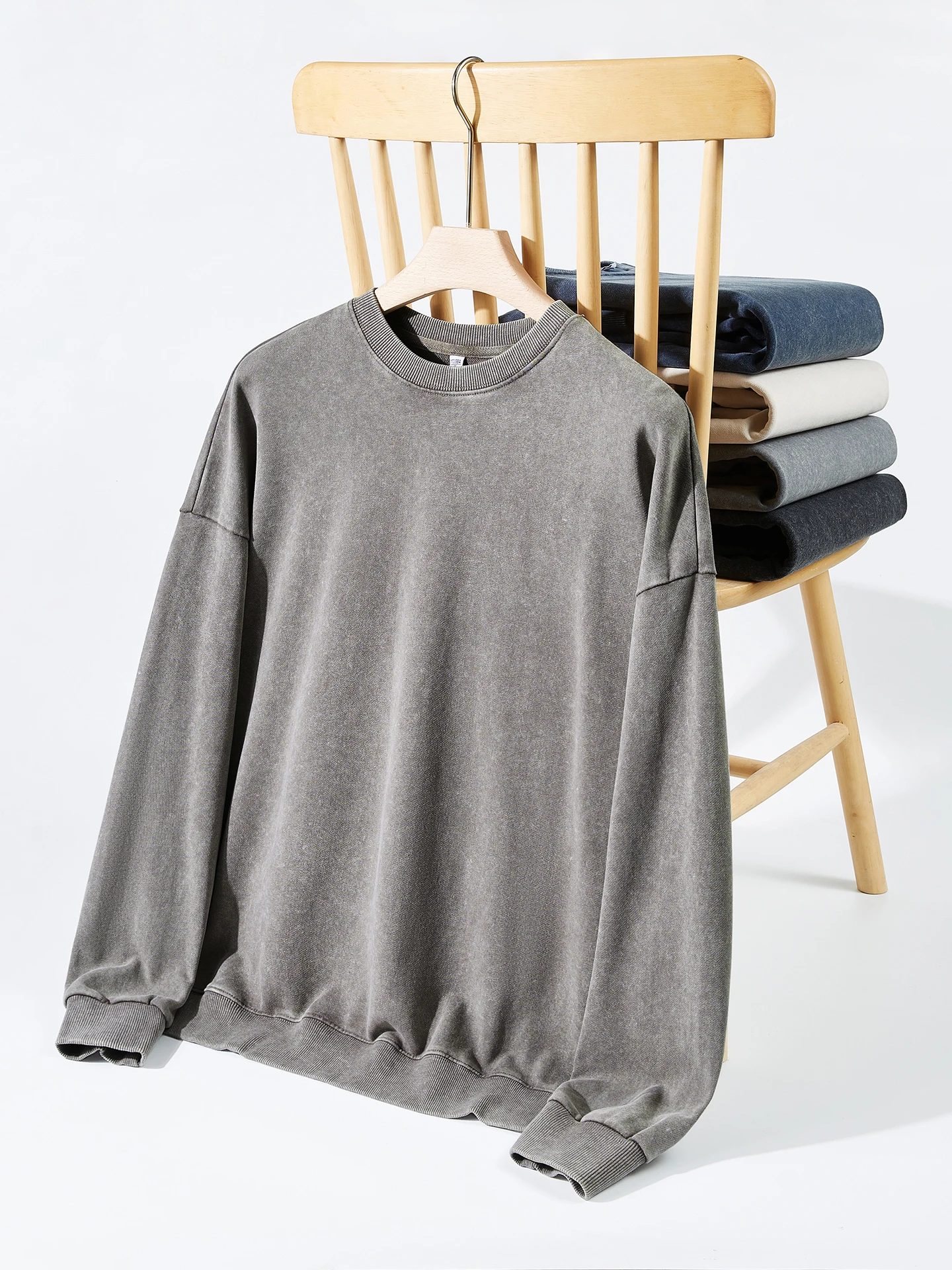 

Мужская толстовка из плотного хлопка в американском ретро-стиле, с длинным рукавом, круглым вырезом, свободного кроя, модный бренд