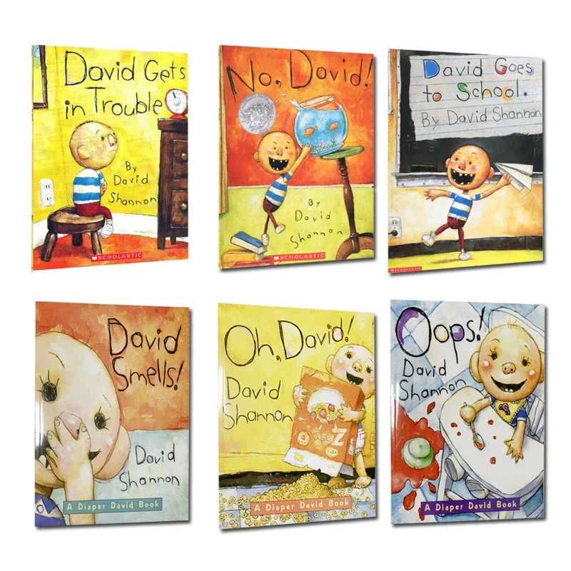 

6 Books Set A Diaper David David Children's Basic Concepts Books Kids English Story Reading Picture Book Montessori