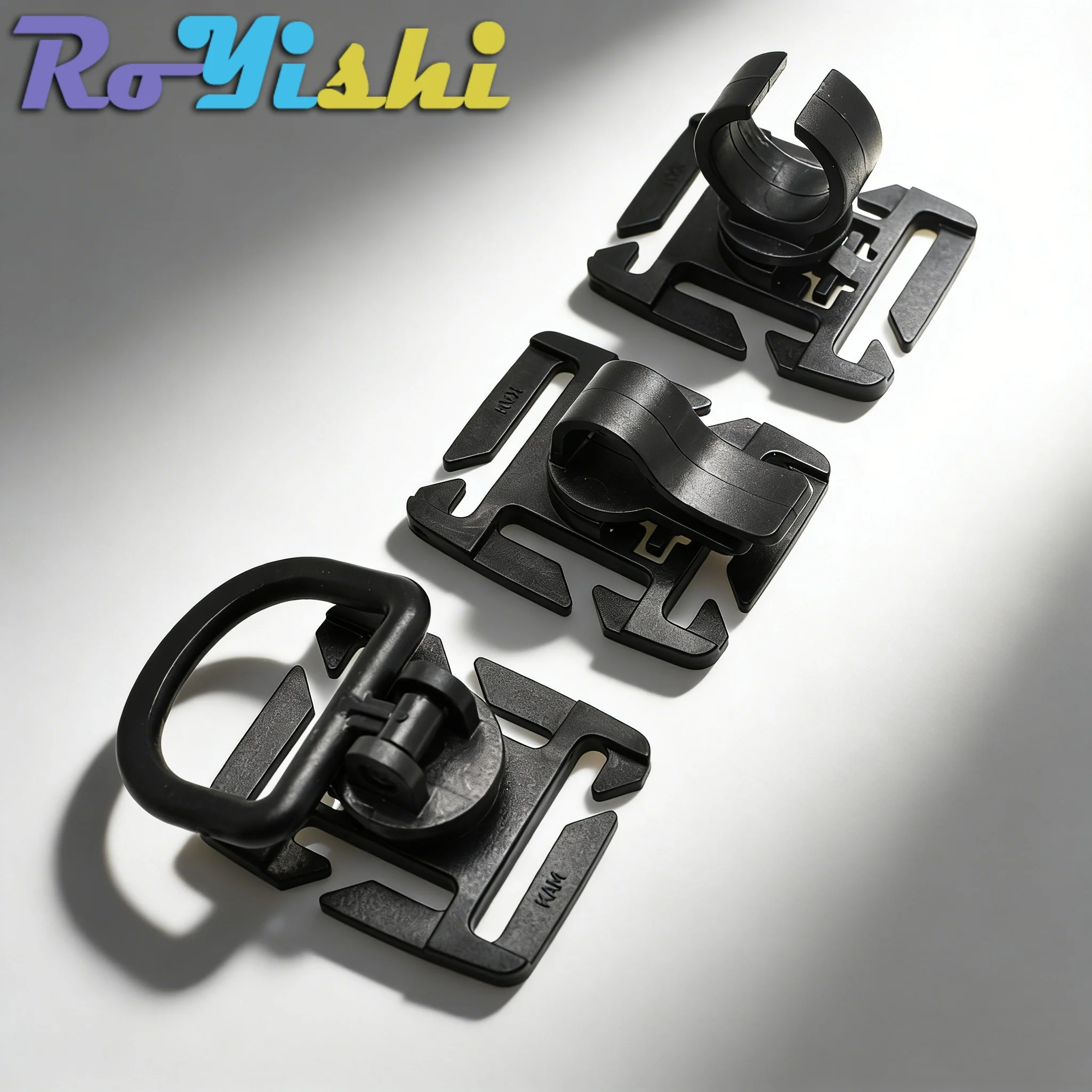 2-10 Pcs MOLLE Rotation Sternum Strap Tube Pipe Clip Holder Buckle Webbing 25mm Black
