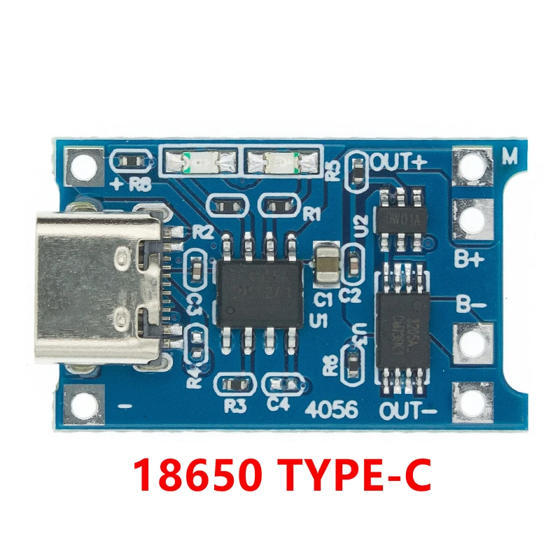 5PCS Type-c/Micro USB 5V 1A 18650 TP4056 Lithium Battery Charger Module Charging Board With Protection Dual Functions 1A Li-ion