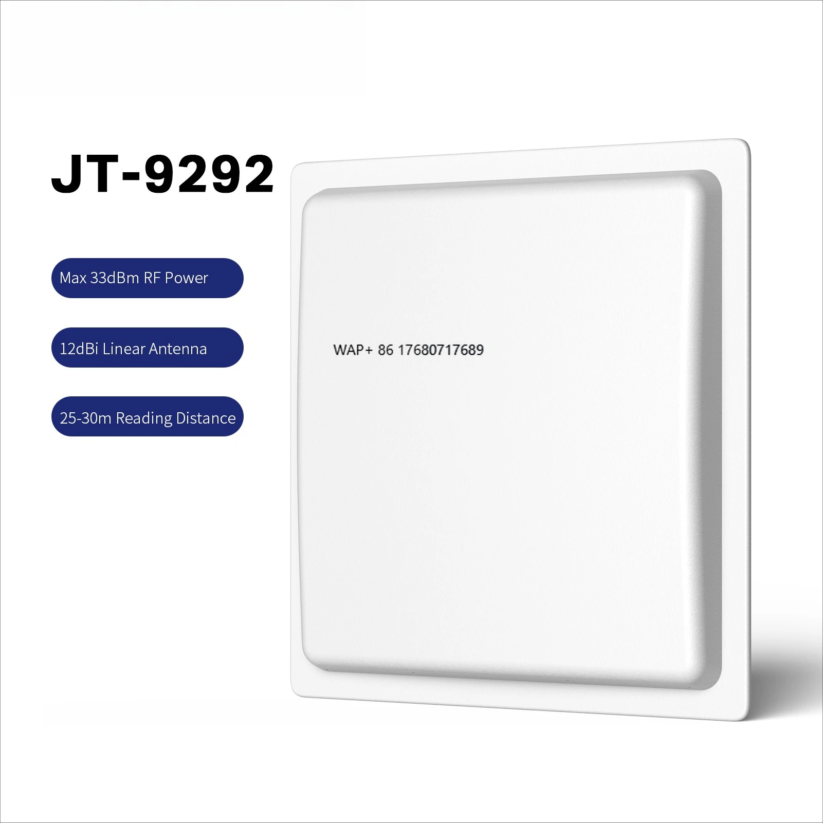 

JT-9292 RIFD-считыватель 902 МГц ~ 928 МГц Стойка для нескольких тегов Встроенный складской UHF RFID-считыватель дальнего действия с SDK