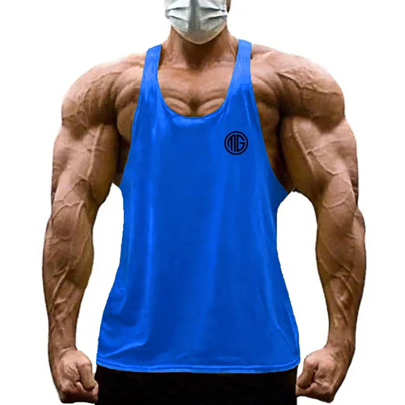 

Men's Bodybuilding Muscle Tank Tops Gym Workout Stringer Fitness T-Shirt Cotton Breathable Undershirt Casual Sleeveless Vests