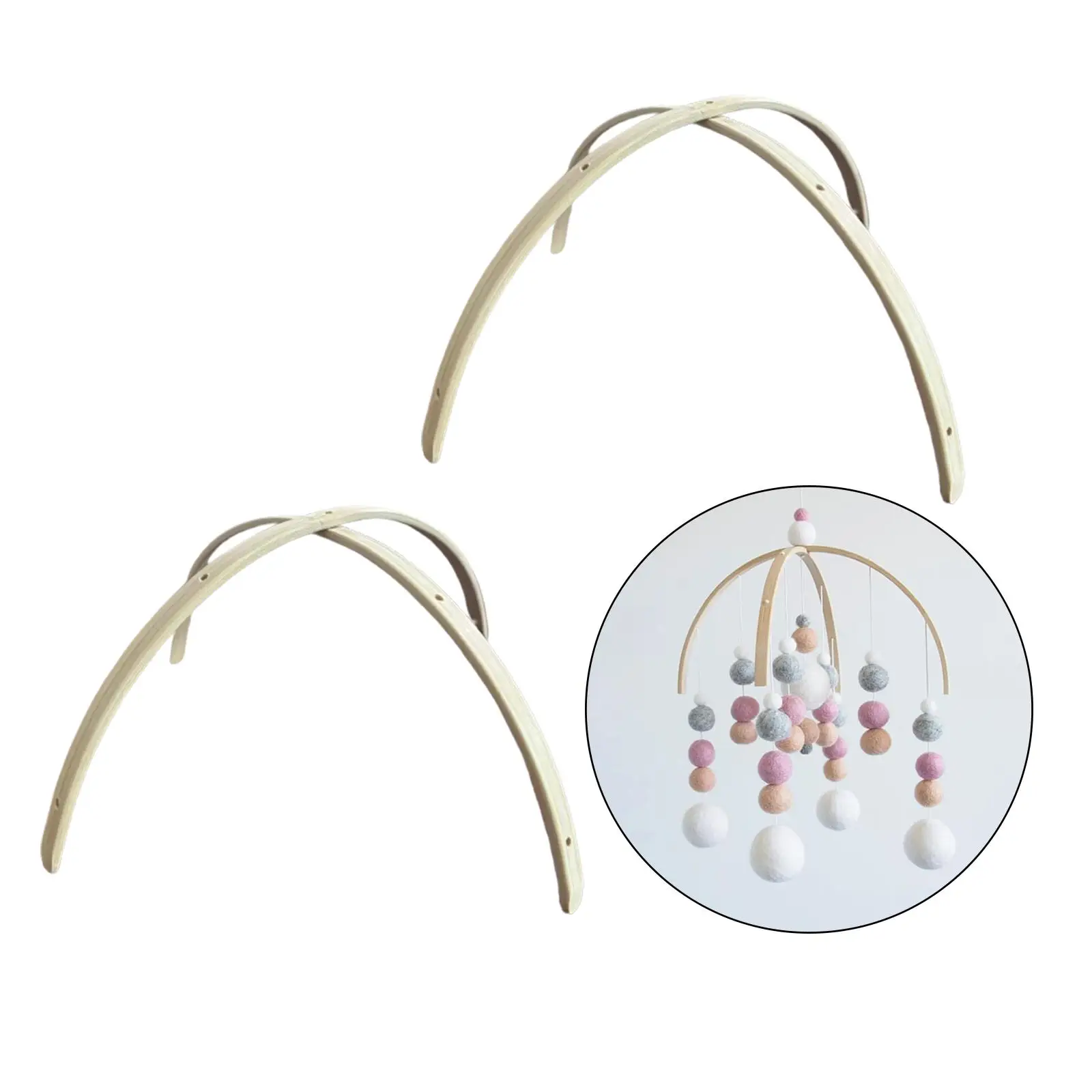 2 Set Mobile Hanging Frame Crib Hanger Frame for Christmas Birthday Nursery