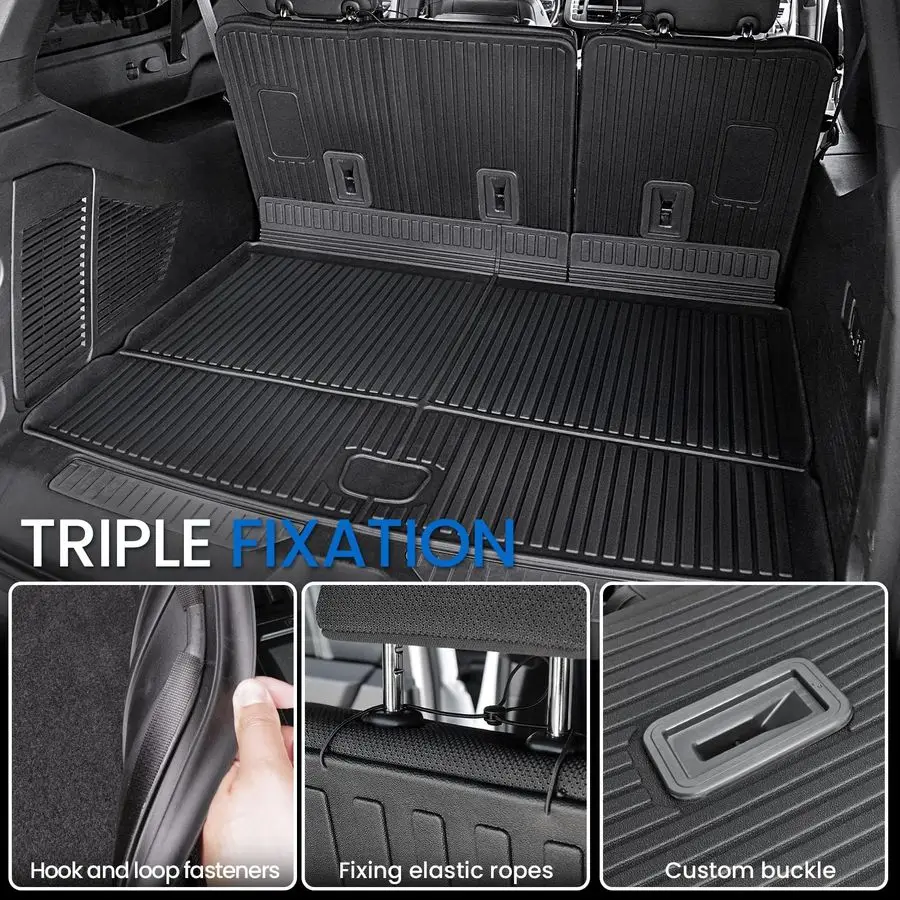 حصيرة مسند الظهر لـ 20212024 2025 2026 شيفروليه تشيفي سوبربان جي إم سي يوكون XL SUV ملحقات حصيرة السيارة، جميع الأحوال الجوية TPE Trunk Ca #3