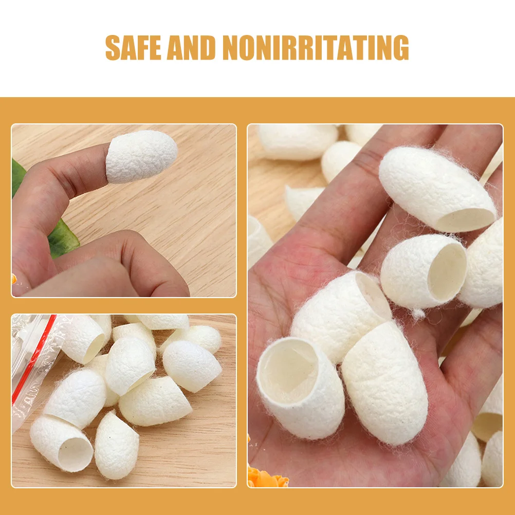 20pcs Cot Natural Silkworm Balls For Face Cleaning Silkworm Balls Facial Cleansers Exfoliating Beige Gentle Skincare