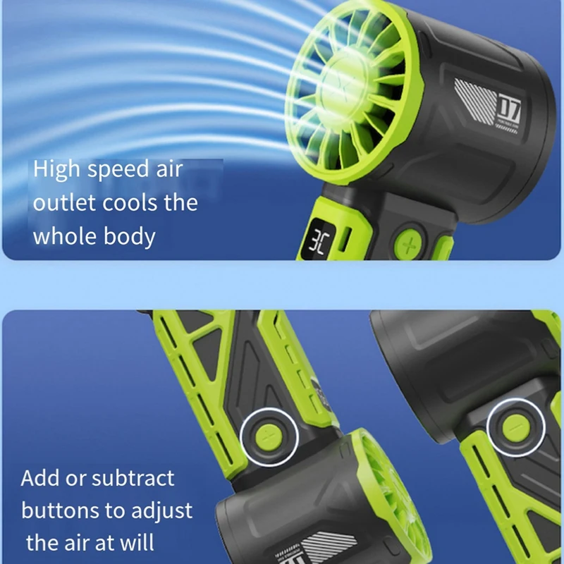 Hand Fan Handheld High-Speed Fan, Turbo Violent Small Wind Cannon, Portable Outdoor Fan With Infinite Speed Control