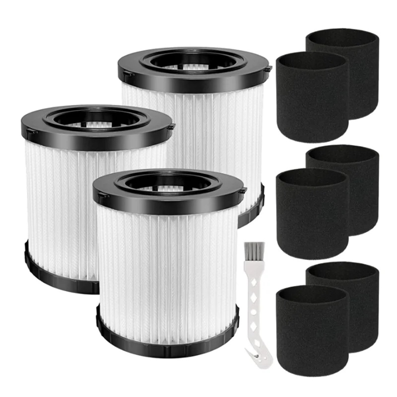 BAAN-3 Pack DCV5801H فلتر HEPA متوافق مع DCV580H، DCV581H 20V MAX مكنسة رطبة/جافة، مع مرشحات الأكمام الرغوية