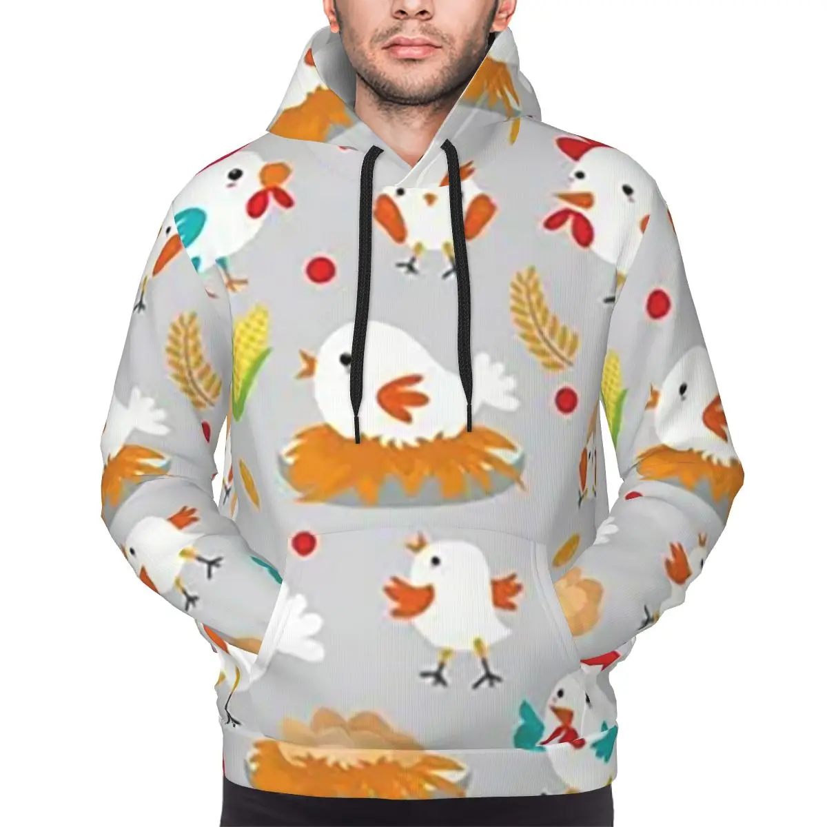 

Толстовки с милой курицей для всей семьи 2, пуловер в стиле хип-хоп, осень-зима, мужские и женские толстовки, топы с длинными рукавами