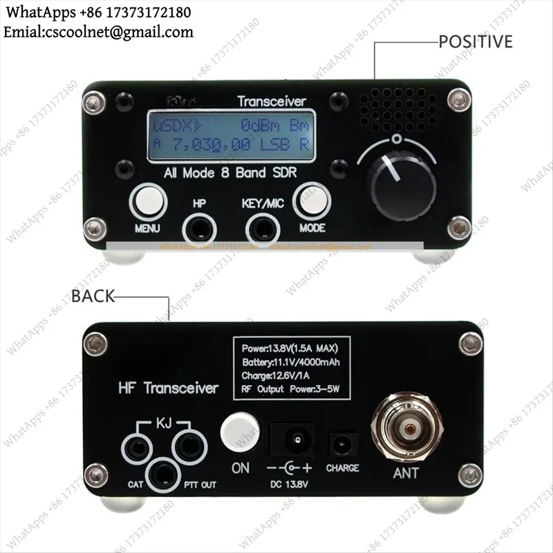 k06 USDR USDX+Plus V2 8-Band SDR Transceiver HF SSB QRP LCD With Display Speaker Microphone US Plug