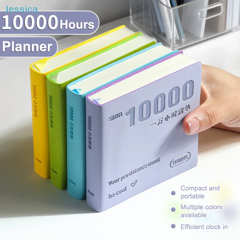 ♥10000 Hours Goal Tracking Journal - Mini Pocket Planner with Time Management and Habit Tracker for Daily Use
