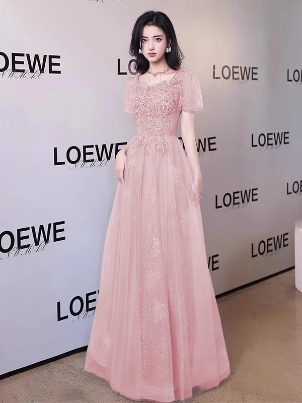 

Элегантное розовое вечернее платье для женщин: роскошное, премиум-класса, для студенток, на церемонии, конференции, для ведущих, с эффектом «принцесса»