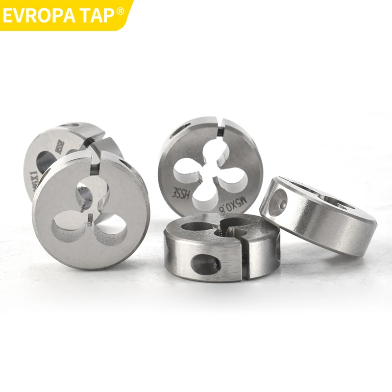 EVROPA 5pcs/8pcs AR-D HSSE Round Threading Die Set, M2M3M4M5M6M8M10M12,Right Hand Metric Alloy Steel Screw Thread Dies