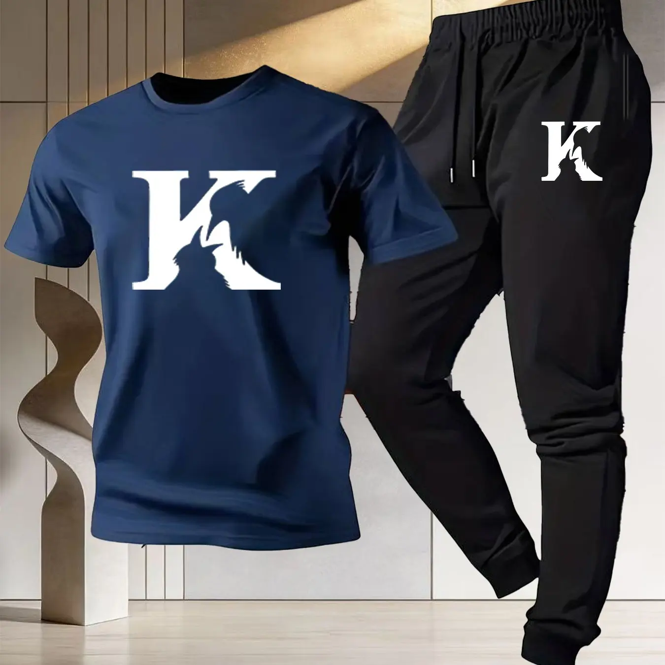 

Men's Casual Sportswear - 2026 Summer New Style - Pure Cotton T-Shirt & Thin Pants Set for Outdoor Running & Fitness