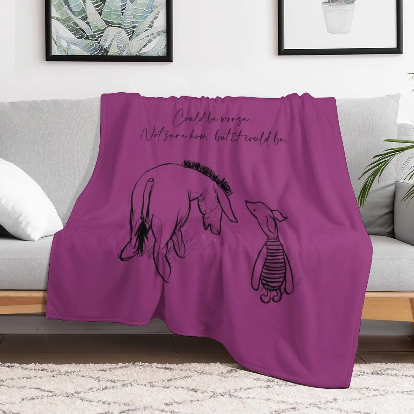 

Eeyore and Piglet - Could be Worse ... \t Throw Blanket Thermals For Travel sofa bed Quilt Blankets Beach Hairy Blankets