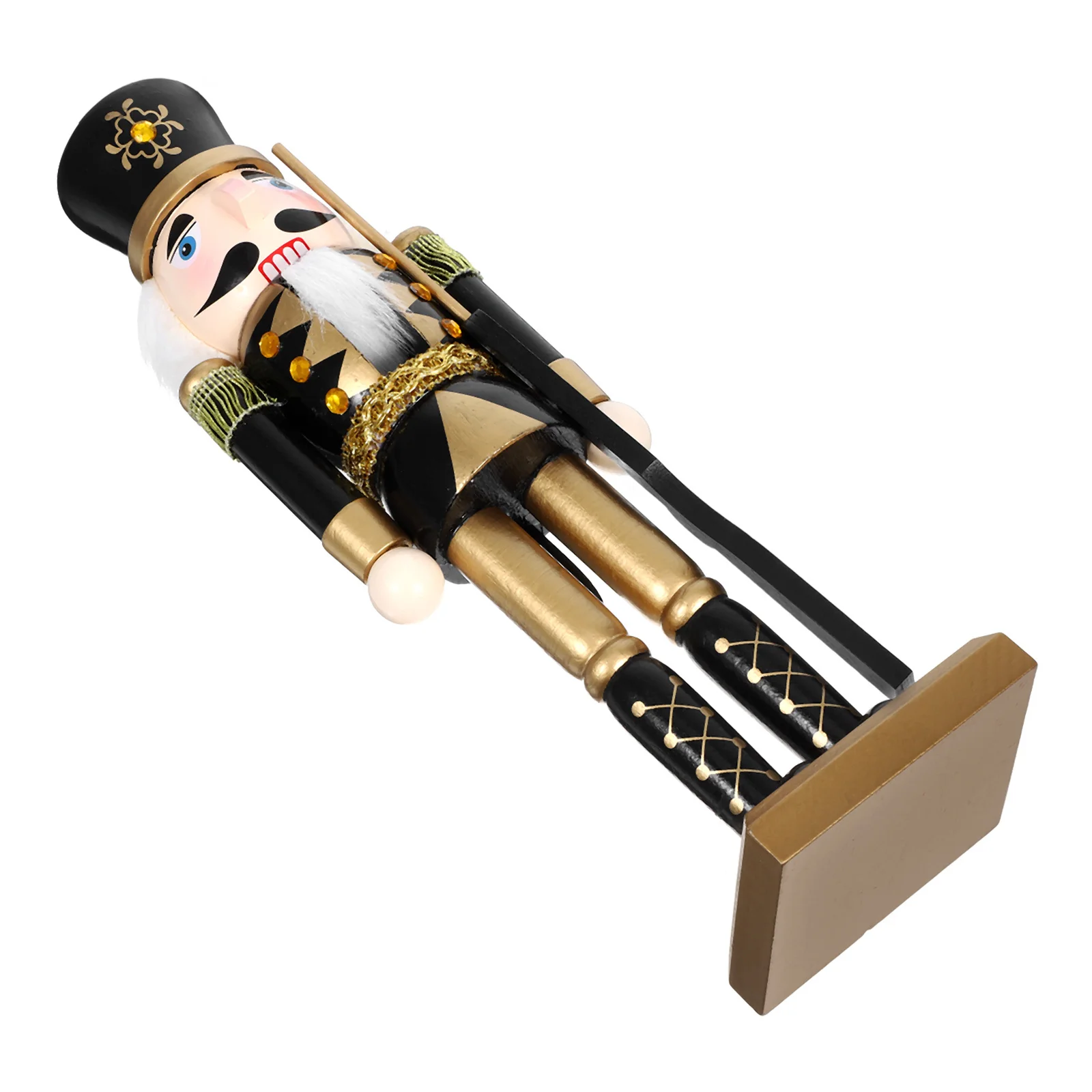 

1pc Wooden Nutcracker Decor Christmas Ornament Small Figure Craft Desktop Decoration For Xmas Tree Shelf Display