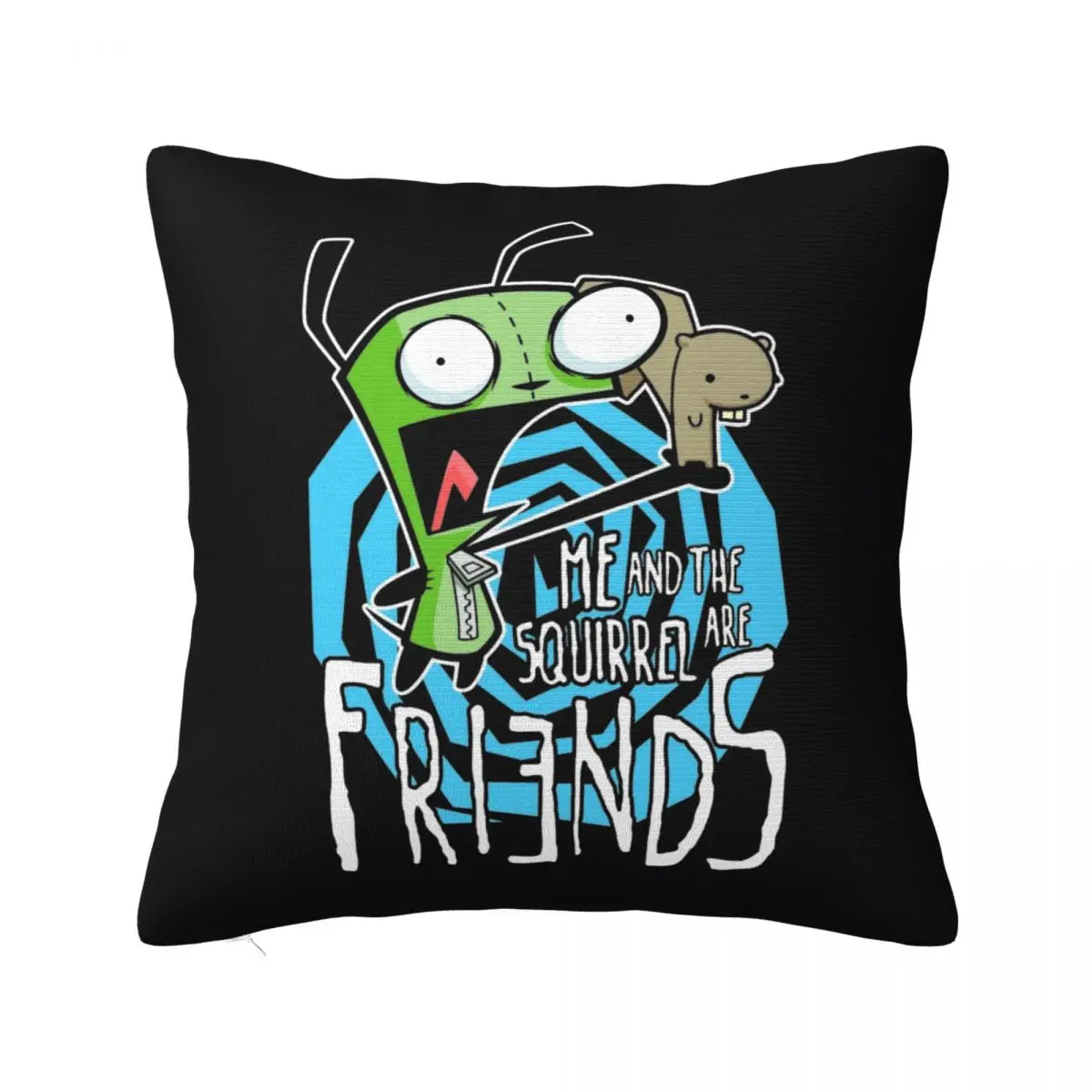 Invader Zim Square Pillow Case GIR Cushion Cover Awesome Zippered Decor Pillowcover for Living Room 45*45cm