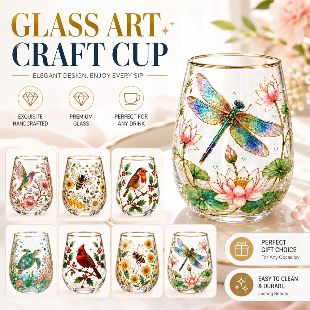 Hummingbird Bee Flora Glass Cup, Cute Hummingbird Glass Cup, Colorful Flower Bird Drinkware, Wine Glasses Gifts