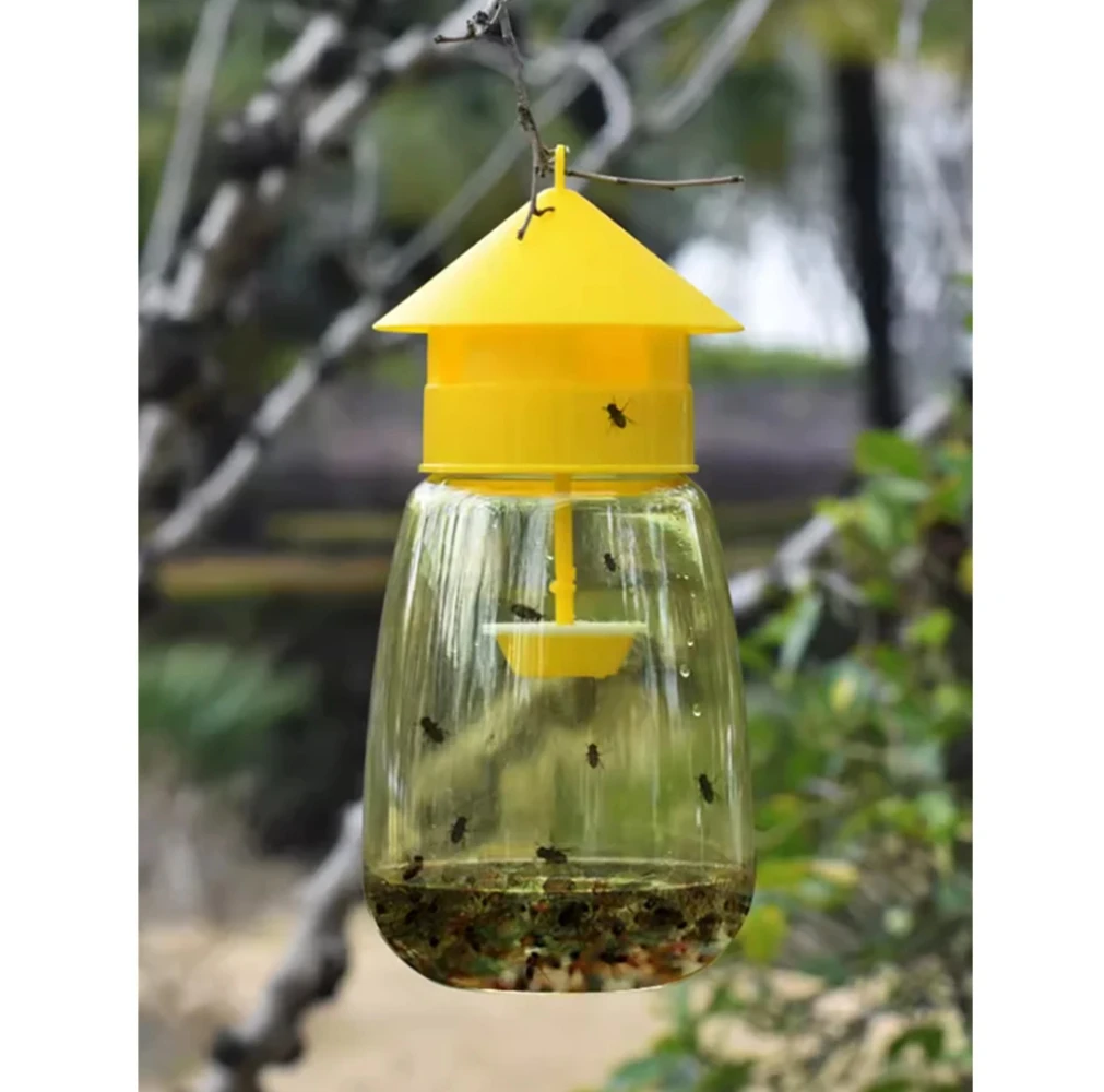 Fruit Fly Trap Killer Yellow Plastic Drosophila Trap Anti Fly Fruit Fly killer Catcher Orchard Insect Trap Pest Control Products