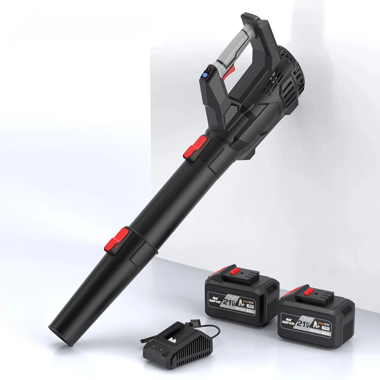 

21В Промышленный пылесос-фен для удаления пыли, мощный снегоуборщик, высокомощный аккумуляторный бесщеточный двигатель из пластика