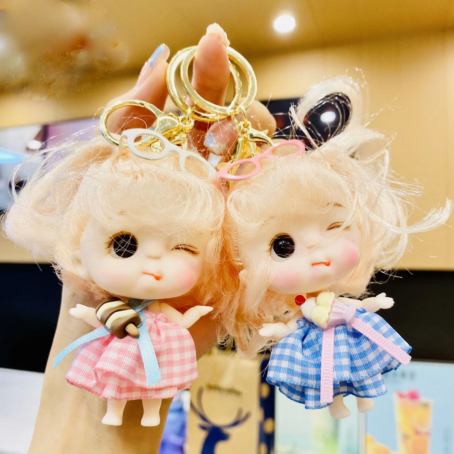 Cute Doll Keychain Pendant Creative Toy Doll Hanging Decoration Accessories Keychain Plush Charms Jewelry Bag Key Chain Dolls