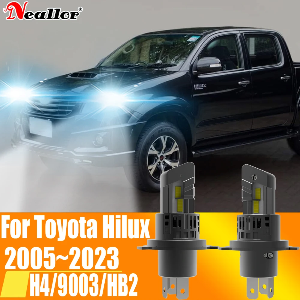 2pcs H4 HB2 9003 Led Headlight Canbus No Error Car Bulb High Power White Fog Light Diode Lamp 12v 55w For Toyota Hilux 2005~2023