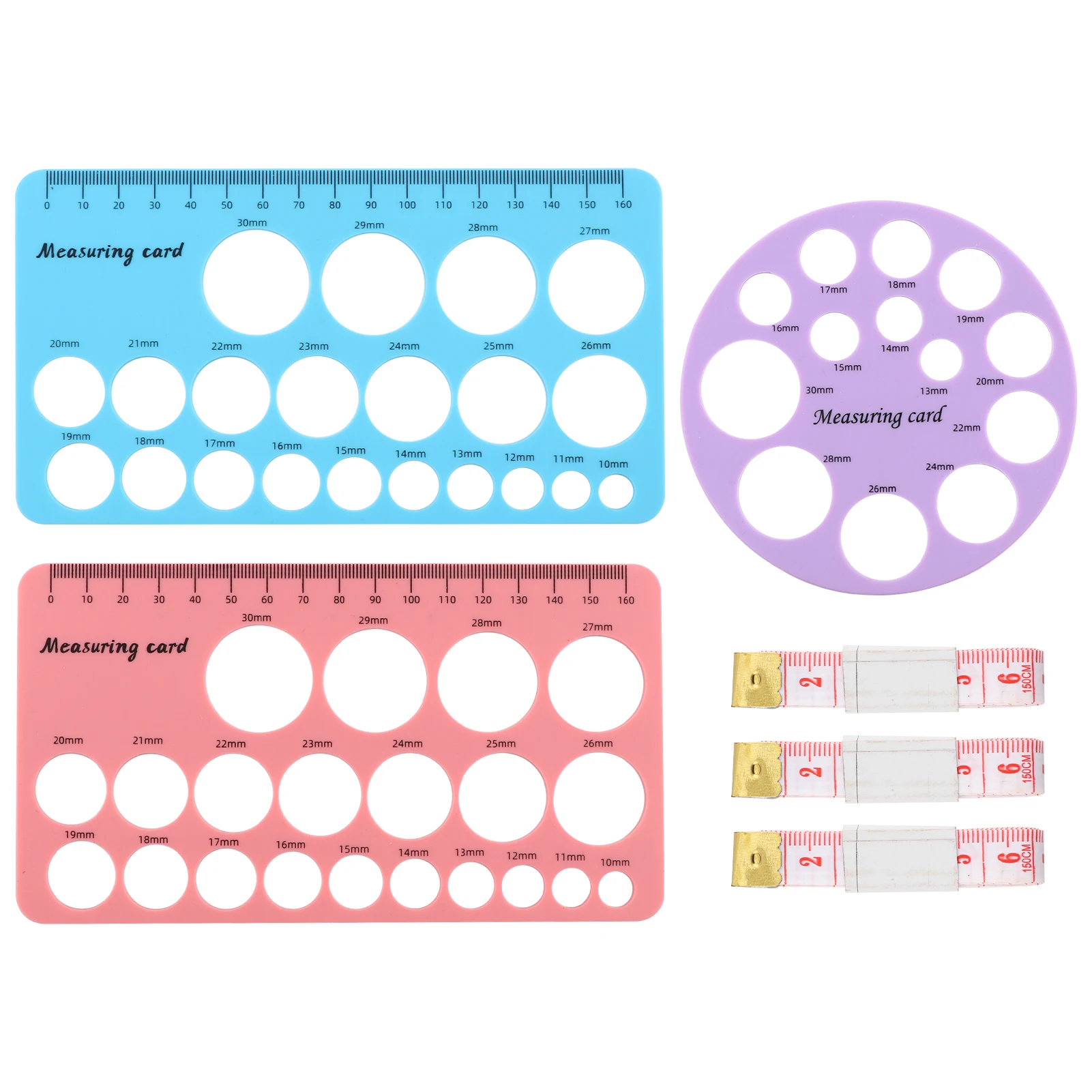 

3pcs Multifunctional For Flange Sizing Plastic Portable Nipple Ruler Safe Geometric Women Silicone New Mothers Soft Tape Measure