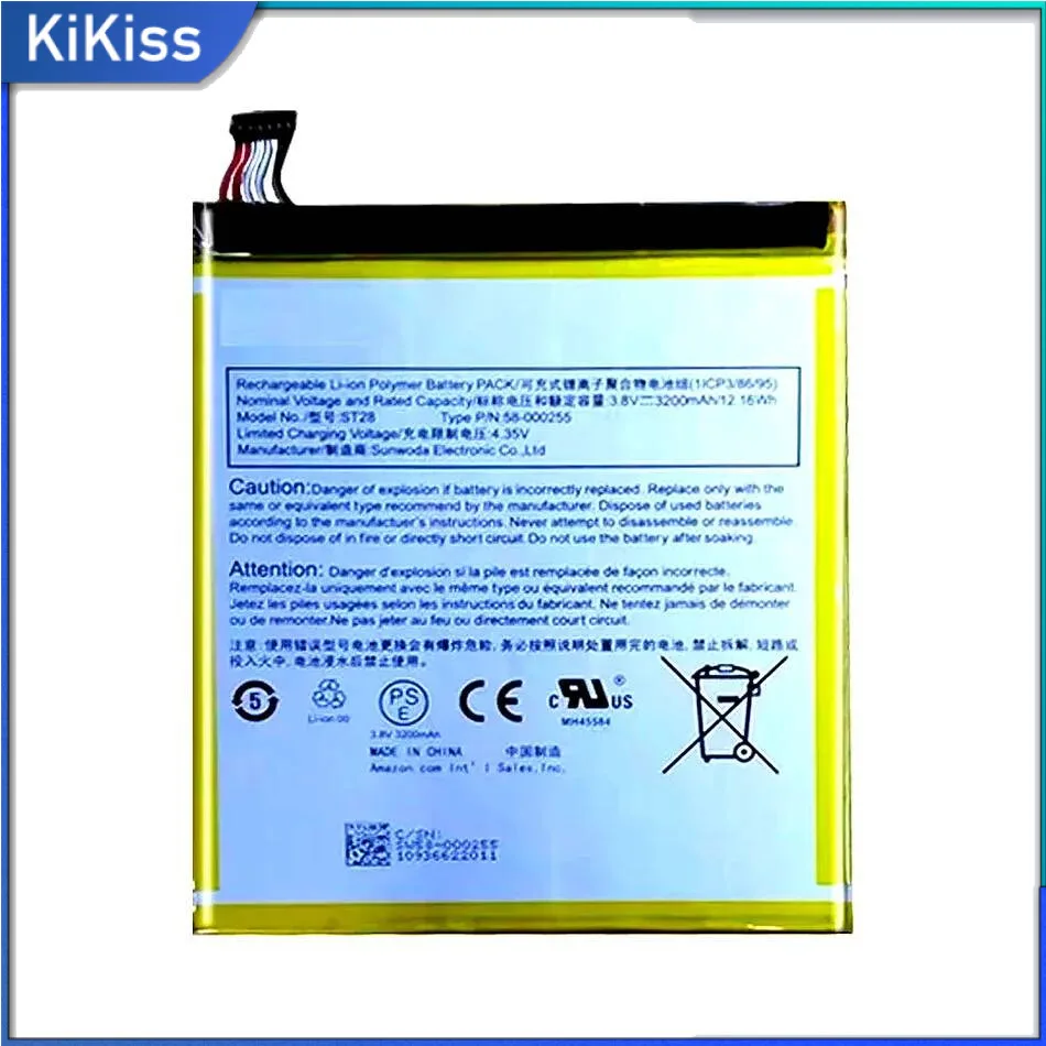 

Tablet Battery For Amazon ST28 MC-308695 58-000255 Tablet Pad Type P P Reliable Power Supply 3200mAh High-Capacity
