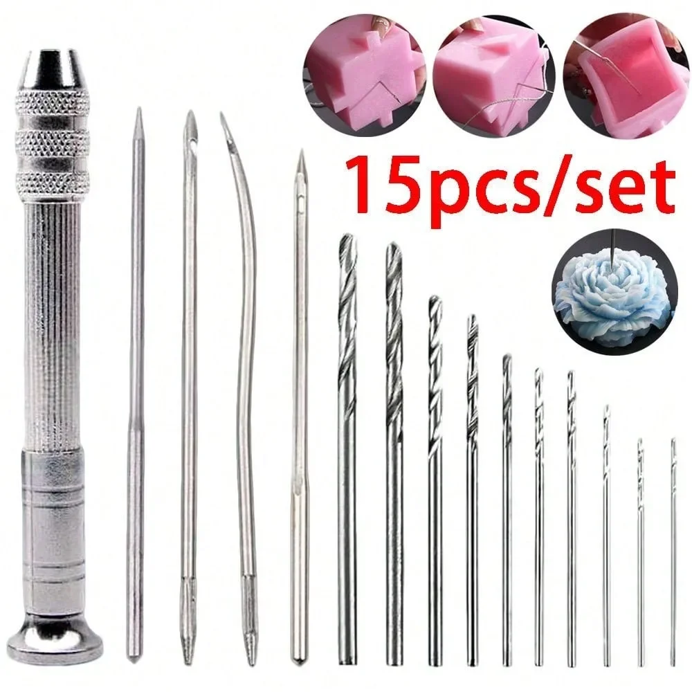 15-teiliges Set Geeignet für Kerzendocht-Stanzwerkzeug Gips-Harz-Seife Handwerk Lochstanzen Aromatherapie Kerzenherstellung Zubehör – Detail 1