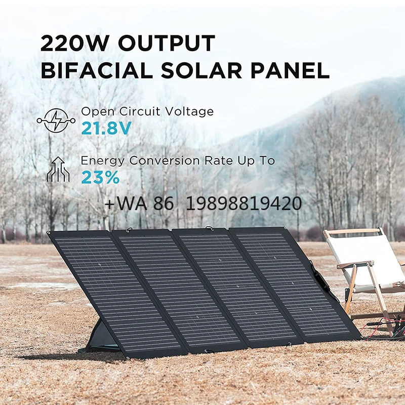 

EnergyCreative 220 Вт Портативные складные солнечные панели из ETFE Гибкая регулируемая подставка с сеткой Living Premium Портативная солнечная панель