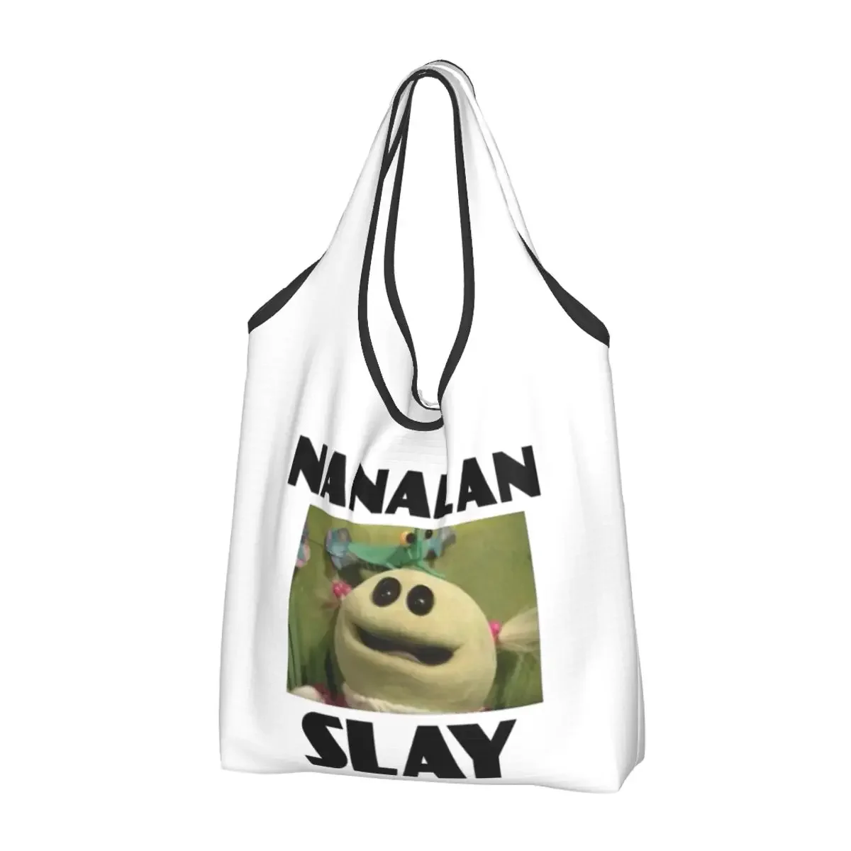 Nanalan Slay Shopping Bags Reusable Grocery Eco Bags Large Capacity Cute Cartoon Recycling Bags Washable Handbag