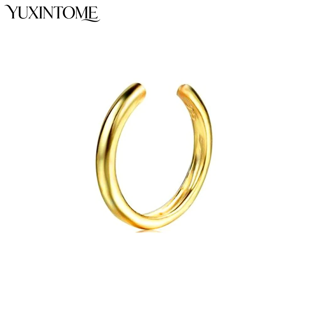 1 قطعة 24 كيلو مطلية بالذهب الفضة دوامة الأذن أقراط مشبكية للنساء الحد الأدنى الأذن الكفة دون ثقب الأقراط مجوهرات الأزياء