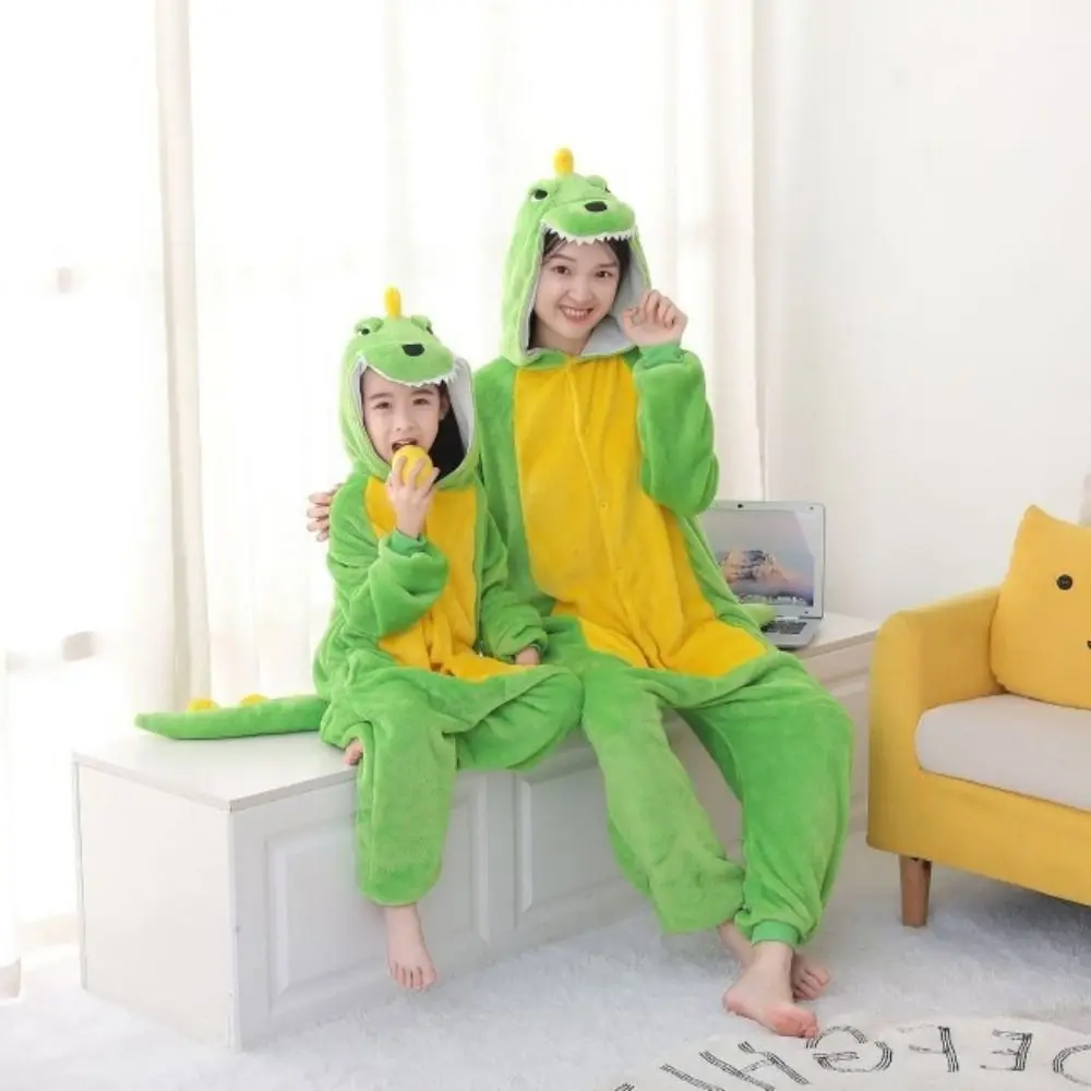 funny-flannel-pajamas-green-cartoon-sleepwear-comfortable-warm-animal-cosplay-costume