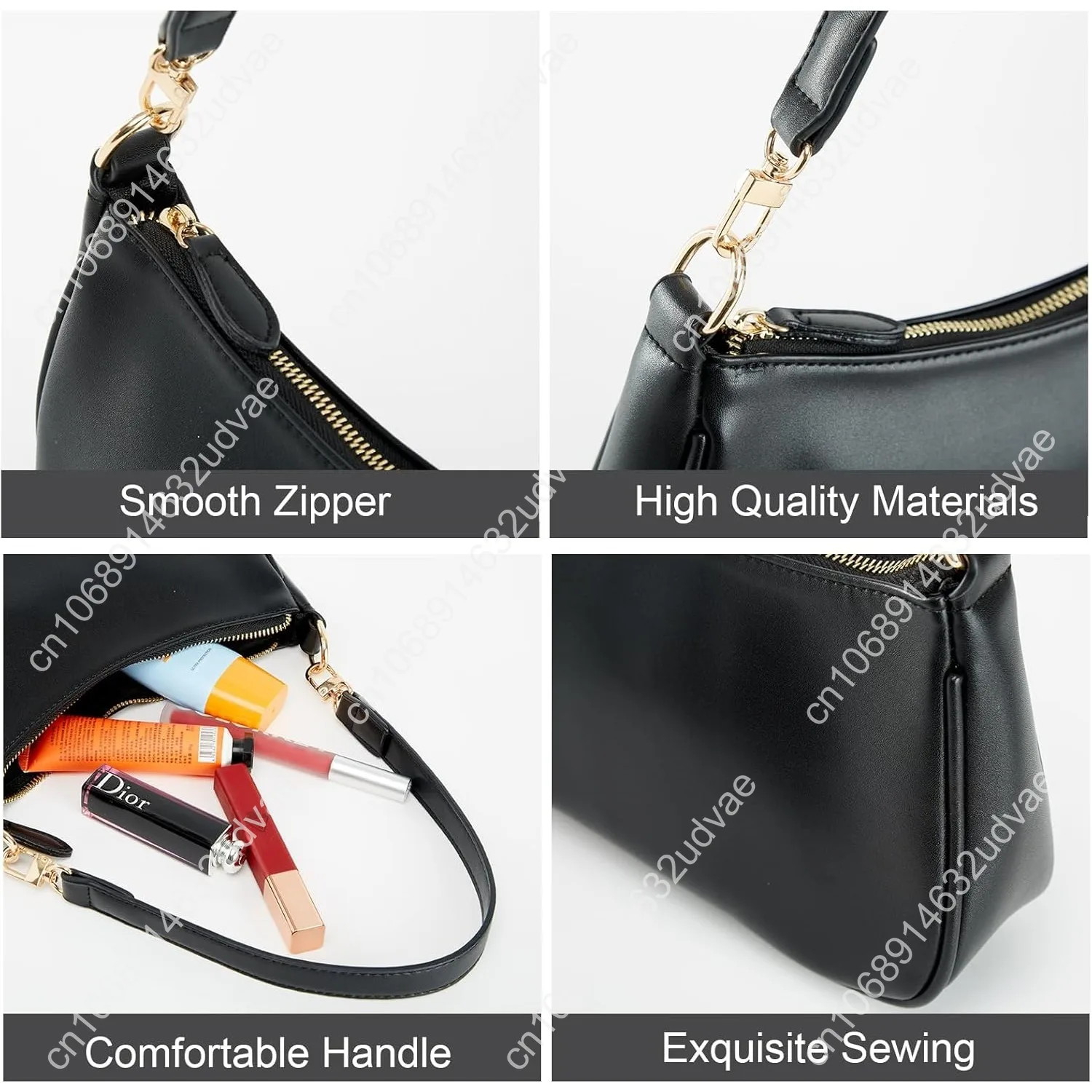 Shoulder Bag for Women with 2 Removable Straps and Zipper Closure Crossbody Bags Clutch Tote HandBags Purses