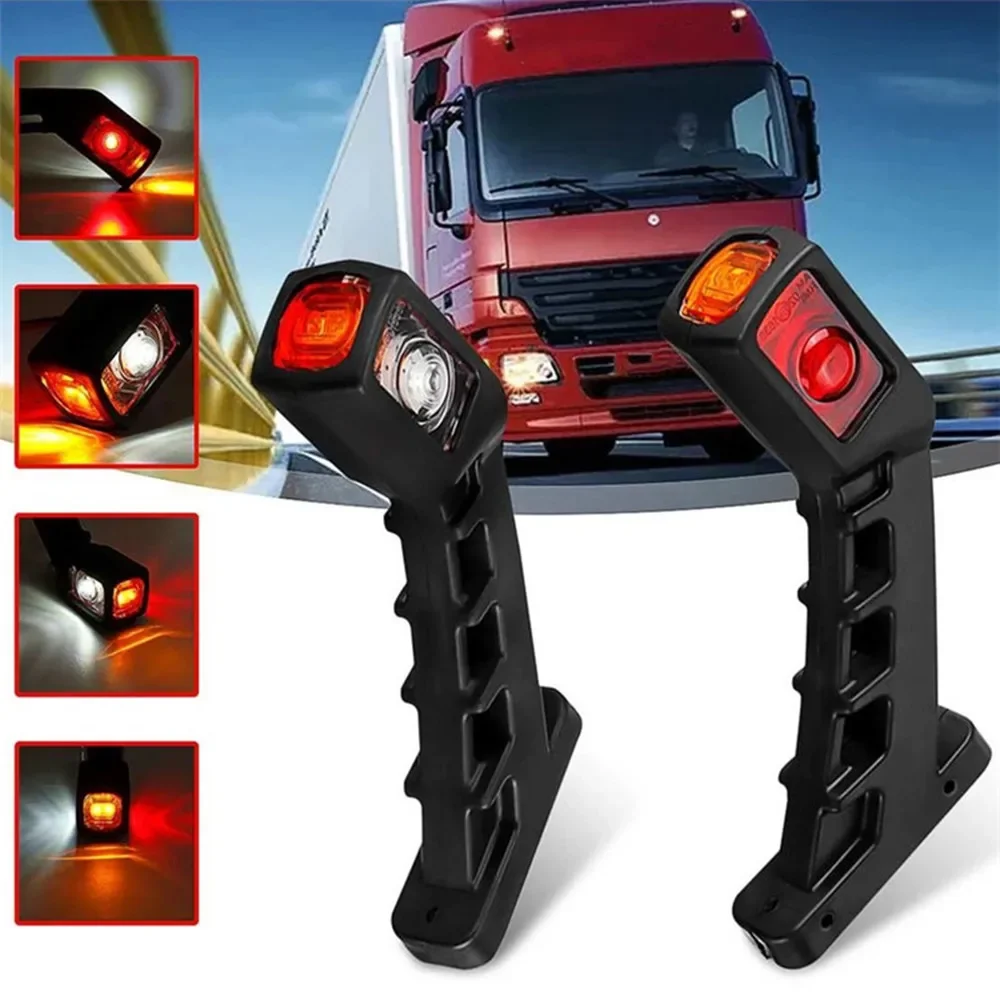 2PCS LED Outline Light Signal Lamp For Truck Trailer Buses Vans Lorry Side Marker Light Indicator Lamp12V-24V LED Side Light