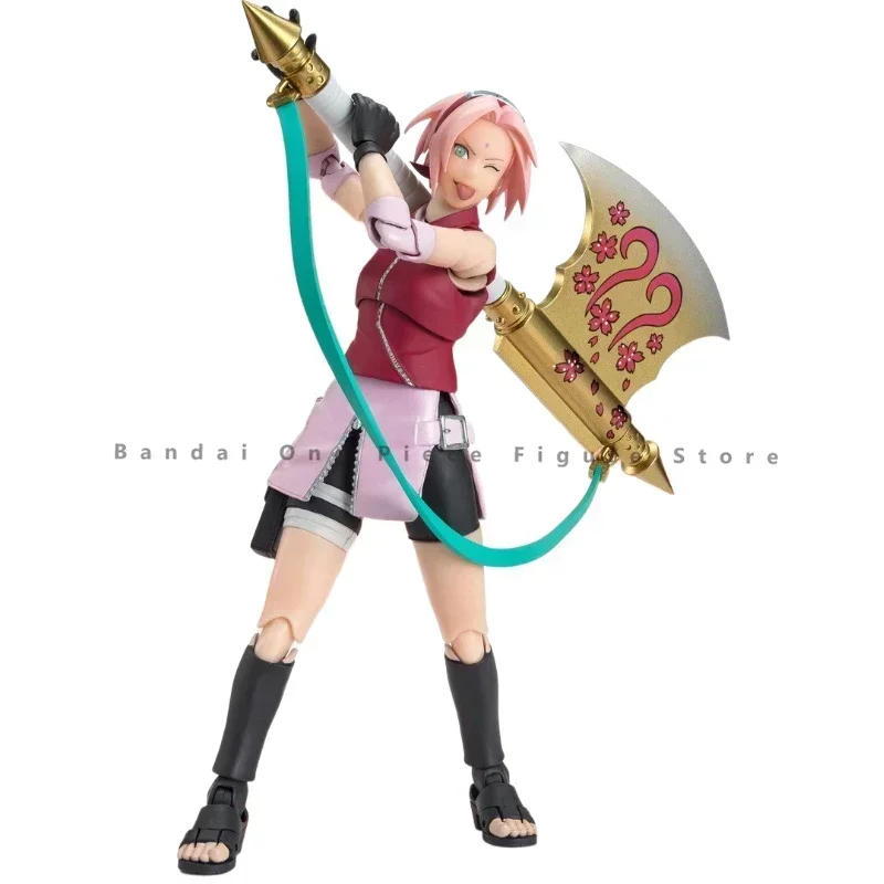 In Stock Original SHF Bandai Naruto Haruno Sakura Action Figure Animation Toy Gift Model Collector Anime Hobby Genuine