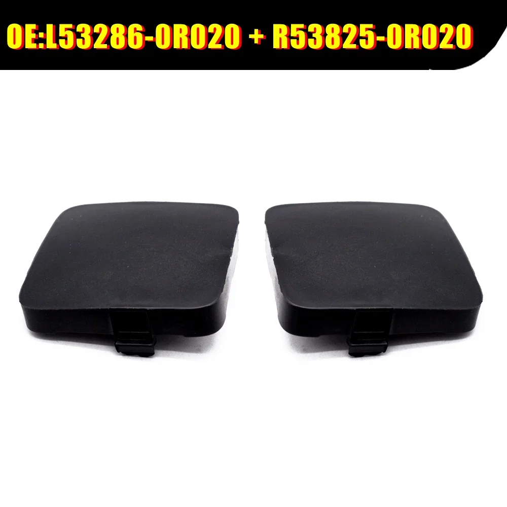 1 Pair Left & Right Front Bumper Tow Hook Eye Cover Cap Black Plastic Tow Hook Cover for Toyota RAV4 2009 2010 2011 2012