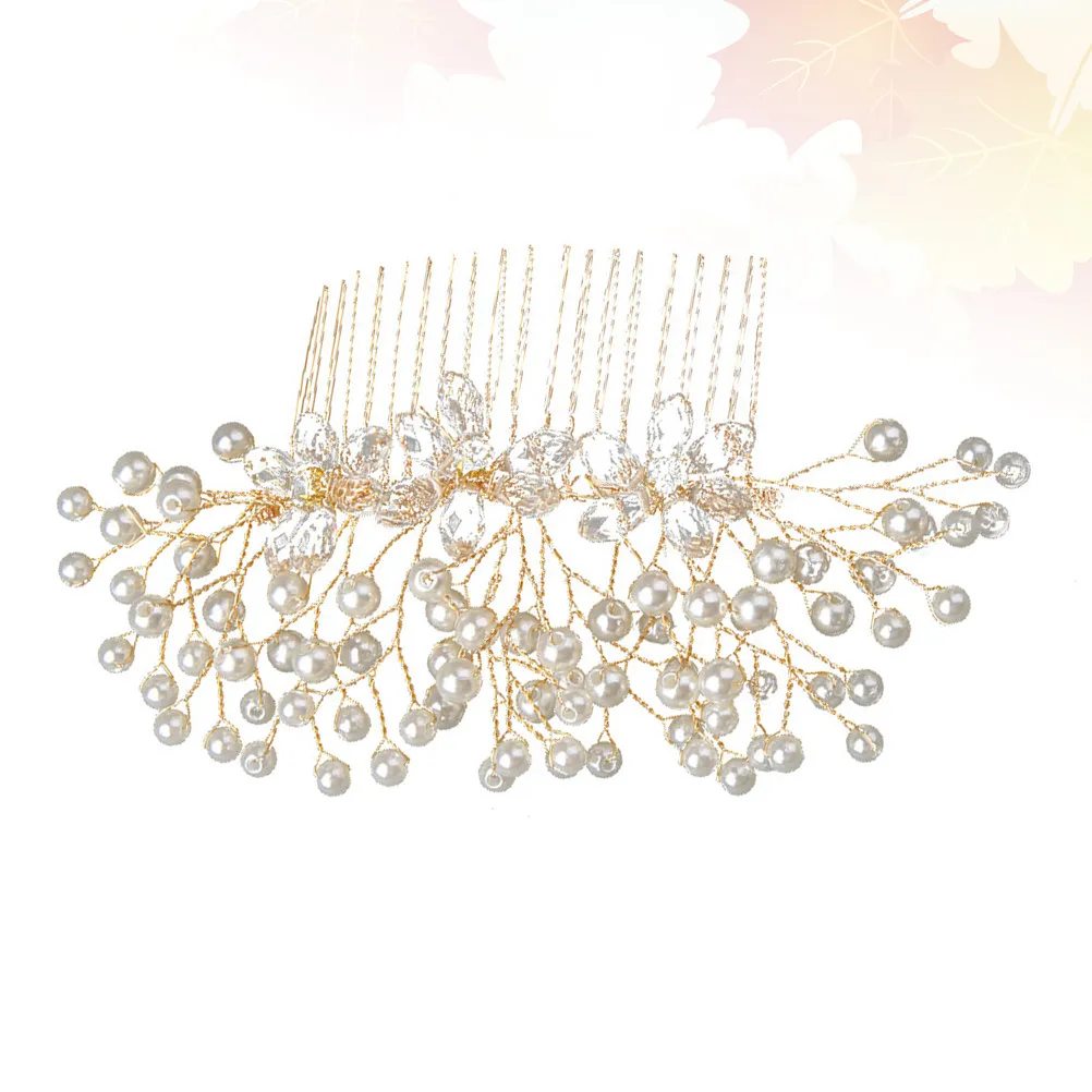 Pearl Crystal Bridal Hair Comb Charming Delicate Wedding Headpiece Party Hair Accessory for Bride Bridal Headdress