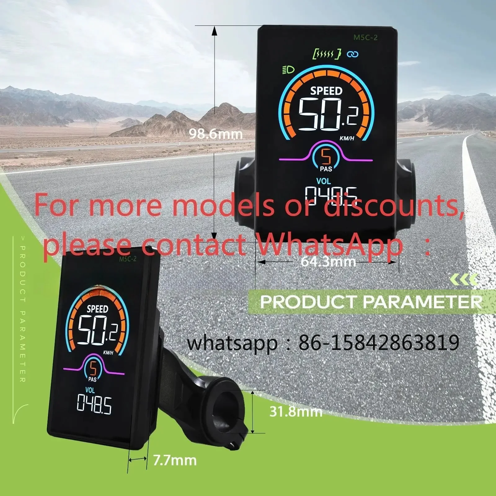 For M5C-2 [UART2] Electric Bicycle Computer Wireless Speedometer