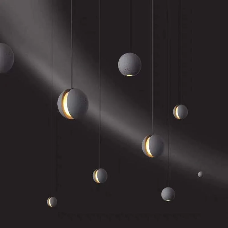 

Креативный лунный цементный подвесной светильник для ресторана, бара, прикроватный светильник в индустриальном стиле, минималистичный декор, подвесной светильник, кухонный декор, лунная лампа